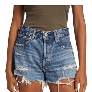 NWT MOUSSY VINTAGE Packard Distressed Denim Shorts intermix shopbop $245